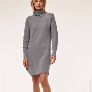 Wilfred Free Aritzia Bianca Merino Wool Dress Small Grey